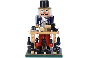 OBC-KUNSTHANDWERK Nussknacker Kunsthandwerks-Stil Schuhmacher mit Tisch Mehrfarbig / 24 cm/weihnachtlicher Nussknacker/handbemalte Deko Figur aus Holz/weihnachtlich dekorieren