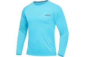 DEHORU Men’s Long Sleeve T Shirts Quick Dry UPF 50+ Tshirt Moisture Wicking Running Tops UV Protection Sun Protection Shirt for Sport Hiking Fishing