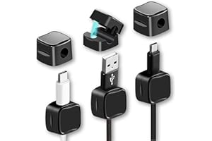 JIHXYER 6 Pezzi Portacavi, Clip Autoadesive per Cavi Gestione Magnetica dei Cavi, Nero