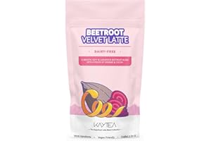 Beetroot Velvet Latte Powder with Chicory Root by KAYTEA - Vegan (Dairy-Free) - Hint of Cocoa - Source of Fibre and Vitamin C - Superfood Latte Blend - 100g Pack (40+ Servings)