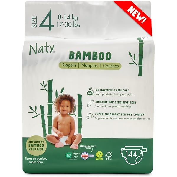 Couches Écologiques Naty Taille 4 - 88 Couches, à Base De Plantes, Hypoallergéniques - Pour Peau Sensible