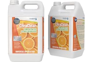 CHEMIPHASE Citraclean Concentrated Orange Citrus Degreaser – Heavy-Duty Degreaser for Oil, Grease & Dirt – Non-Caustic, Biodegradable, Fresh Citrus Scent – Safe for Floors, Equipment, Vehicles 2 x 5 Litres
