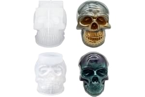 WYAHYQ 2Pezzi Stampi per Resina Epossidica Grande Teschio Stampi per Candele Halloween Fai da Te Stampi per Resina