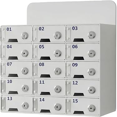 YINXSLO Mobiele telefoon organisatoren aluminiumlegering mobiele telefoons opbergkast kast wandgemonteerde telefoon slot box geschikt voor klaslokaal, vergaderruimte, sportschool, fabriek (36 sleuven