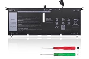 KXRSII DXGH8 Batterie pour Dell XPS 13 9370 9380 7390 Inspiron 5390 5391 7490 7390 2-in-1 7391 2-in-1 Latitude 3301 E3301 Vostro 5390 5391 Series H754V V48RM HK6N5 P82G001 P82G002 P113G 52Wh, 6500mAh