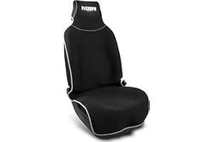 fixcape Neoprene pokrowce na przednie siedzenia samochodowe, zwycięzca porównania, uniwersalne, wodoszczelne, do warsztatu, sportu, hobby (kolor czarny/szary)