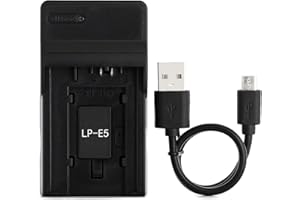 Norifon LP-E5 USB Ladegerät für Canon EOS 1000D, EOS 450D, EOS 500D, EOS Kiss F, EOS Kiss X2, X3, EOS Rebel T1i, XS, Xsi Kamera und Mehr