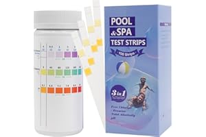Cozii 3 en 1 Testeur Piscine Bandelette pour piscine, spa, jacuzzi 100 Bandelette de Test durete d'eau pour Tester Chlore Libre, Le Brome L'alcalinité Totale et pH