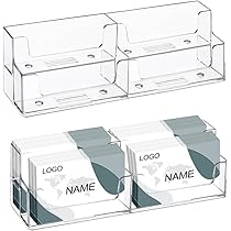Portabiglietti Da Visita Da Tavolo DECARETA - 2 Pezzi, Trasparenti, Per Ufficio, Capacità 400 Biglietti - Foto 8