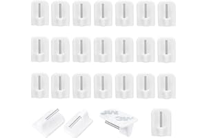 Jinpojun 24 x Gardinenhaken Selbstklebend, Selbstklebend Haken Weiß Gardinenhaken Klebehaken für Gardinenstangen Vitragestangen Gardinenhalter Vorhänge, Dekohaken