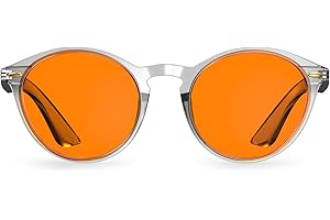 Bloomoak 99.9% Blue Light Blocking Glasses, Gaming Retro Round Glasses, Relieve Eye Fatigue and Improve Sleep, Suitable for Screens/Games/TVs
