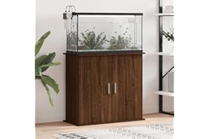 IKAYAA Mobile Acquario Supporto per Acquario Supporto Robusto in Legno Multistrato Rovere Marrone 81x36x73 cm