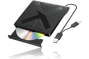 WBACON External Blu Ray Drive, USB 3.0 and Type-C Blu Ray Burner Portable Blu Ray DVD/CD/BD Player, 3D Optical Bluray Drive Compatible with Windows XP/7/8/10/11 Macos for MacBook Laptop Desktop