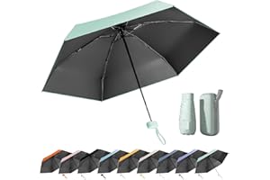 MPXEAVG Mini Paraguas, Paraguas Resistente al Viento, Paraguas Mini Plegable, Paraguas Plegable Antiviento Mujer, Paraguas Viaje, Paraguas Portátil Compacto de Viaje