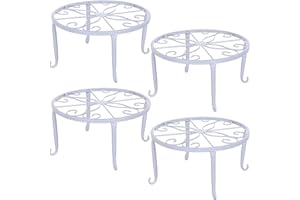 Tosnail Paquete de 4 soportes de metal para plantas de 9 pulgadas para interiores y exteriores, soporte para macetas, soporte para macetas de flores, soporte dispensador de bebidas, soporte de