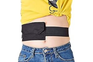 Hilai Bolsas de drenaje bolsas, diálisis peritoneal cubierta cómoda cinturón g/clavija de tubo de alimentación de clavijas Catéter Drenaje de fijación abdominal Enfermería para pacientes (98-115 cm)