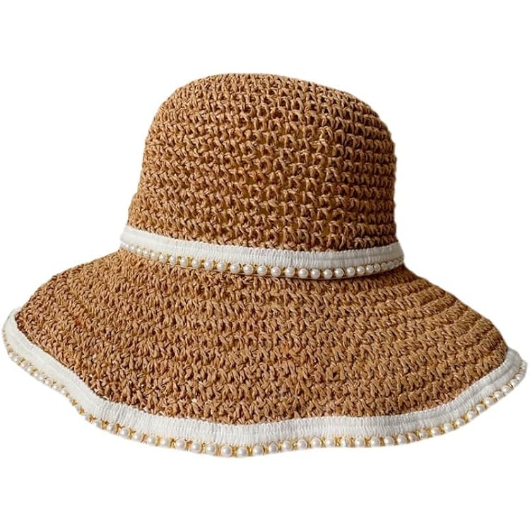 Chapeaux de paille de plage pour femmes et filles, chapeau souple pliable d'été