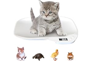 ZHWIDNERSO Pet Scales for Small Animals, Puppy Scales,Digital LCD Cat Scale,Mini Dog Weighing with 4 Weighing Modes(kg/oz/lb/ml) for Small Cat,Dog,Hamster,Food,Kitchen (36x26 cm/14x10.2 in max:15KG)
