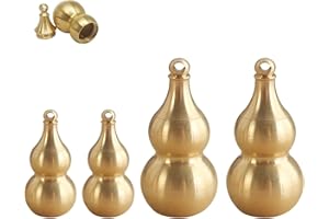 COLRID 4 Piezas Latón Calabaza, Llaveros Colgantes de Calabaza, Calabaza de latón para Feng Shui, Estatua de Calabaza, Fundición Ligera Durable de la Calabaza de Feng Shui para la Decoración del Hogar