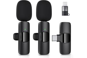 Sepgirlcy Wireless Lavalier Microphone for iPhone - iPad, Android Phone, Mini Lapel Mic with Noise Reduction and Crystal Sound for Video Recording, Vlogging, TikTok, YouTube,LiveStream
