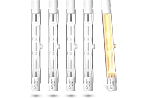 DoRight R7S Halogen Leuchtmittel 78mm 48W 230V Warmweiß 2700K Dimmbar Halogenstab R7S 78mm J Typ Lineare doppelendige Flutlichtlampe 750lm für Arbeit, Sicherheit, Stehlampen, 5pcs