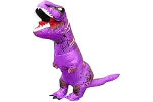 JASHKE Disfraz Inflable de Dinosaurio Traje de Trex para Adultos - Disfraz de Halloween Púrpura