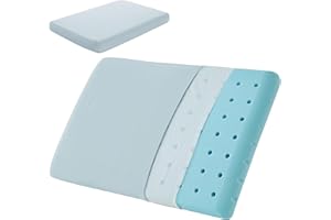 TOPROUD Kinderkissen zum Schlafen, Kinder-Memory-Schaum-Kissen für Bettwäsche, atmungsaktives und kühlendes Kinderkissen für Jungen und Mädchen, 46 x 33 x 5 cm, blau