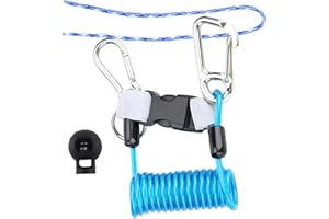 Agatige Cordon de Plongée Sous-Marine, Cordon Enroulé à Ressort Acier Inoxydable, Cordon de Plongée avec Boucle à Dégagement Rapide pour Manomètres de plongée, Lampes de plongée, Caméras