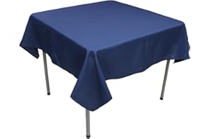 KaitatsuSen Square Polyester Fabric Tablecloth, Navy Blue, 150x150 cm