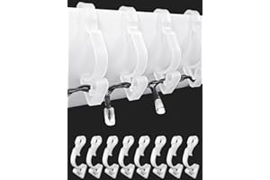 BYSMAH 24 Pack Giant Gutter Hooks for Outdoor Lights, Outdoor Christmas Light Clips Gutter Hangers for Hanging Outdoor String Icicle Curtain Fairy Lights Weatherproof & Easy Installation(White)