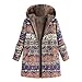 Produktbild Geili Mäntel Damen Wintermantel Blumen Jacke Warm Gefüttert Winterjacke mit Kapuze Übergangsjacke Frauen Vintage Große Größen Reißverschlus Dicker Parka Outwear Hoodie Größe S-5XL