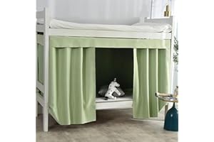 Treer Students Dormitory Bunk Bed Curtain, Blackout Bed Curtains Mosquito Dustproof Bed Canopy Moveable Curtain Shading Nets for Single Bed Bottom and Top (Sage Green,1.2x2M)
