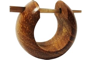 CHICNET Chic-Net - Orecchini a cerchio da donna, in legno e corno, in diversi legni