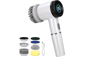 TIDEVAN Elektryczna Szczotka Obrotowa z 6 Akcesoriami i 3 Prędkościami do Czyszczenia Domu, Łazienki, Płytek i Kuchni