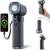 yAyusi Portable Rechargeable Handheld Fan,10000mAh Powerful Multifunctional Fan with Ice Cooling Function,Turbo Fan,Adjustabl