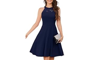 Bbonlinedress Abendkleider elegant für Hochzeit gast festliches Kleid Damen Neckholder Konfirmationskleider Jugendweihe Brautjungfernkleider Cocktailkleid Partykleid