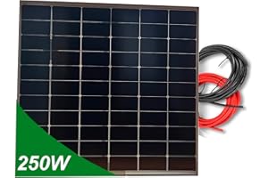 VIASOLAR Panel solar 250W monocristalino 12V tecnología HPBC alta eficiencia con cable de 5 metros