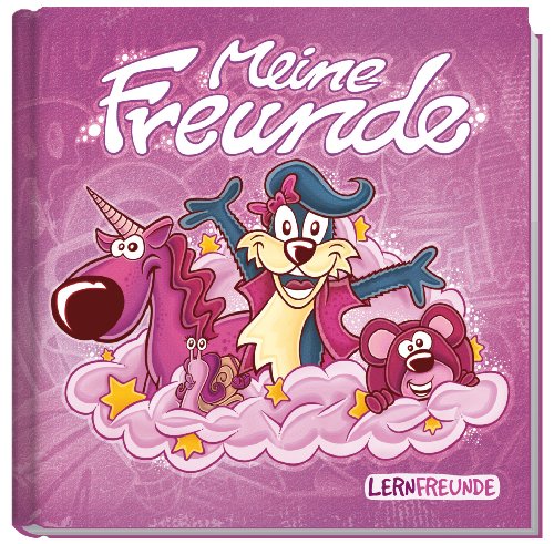 Preisvergleich Produktbild Freundebuch Meine Freunde (metallic rosa) Liebevoll gestaltet mit vielen Zusatzseiten und Visitenkarten zum Heraustrennen