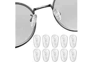 ENZYLUXE Silicone Glasses Nose Pads,6 Pairs Anti-Slip Soft Sunglasses Replacement Spectacle Nose Pads, Universal Eyeglass Presbyopic Eyewear Nose Bridge Pads Push in Screw On(Clear)