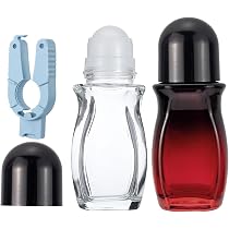 2 Flacons Roll-on En Verre Vide 30ml - Bille Inox Anti-fuite - Rechargeable Pour Huiles Essentielles, Déodorant, Cosmétiques