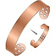 Jeracol Copper Bracelet with 18pcs Ultra Strength Magnets,99% Solid Pure Copper Magnetic Bracelet,Adjustable Bangle with Gift Box.