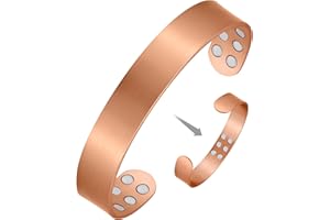 Jeracol 18X Men Copper Bracelet,99% Solid Pure Copper Magnetic bracelet with Ultra Strength Magnets,Adjustable Bangle with Gift Box.