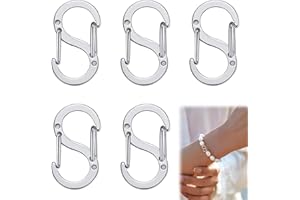 Menibeuty 5Pcs Cierres Para Pulseras, Pulseras Cierre De Mosquetón Doble Apertura, Mosquetones Para Bolsos, Cierres De Mosquetón (Plata)