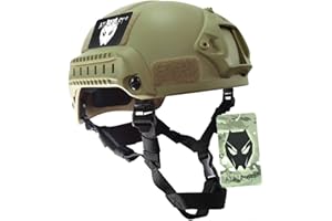 ATAIRSOFT WorldShopping4U Mich 2001 Style Combat de Casque de Protecteur avec Côté Rail & NVG Montage (DE) pour Airsoft Tactique Paintball Militaire Armée Chasse