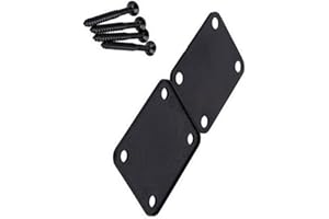 JIANZHENKEJI 1 Set Metal 4 Hole Guitar Neck Plate Neckplate for Fender Strat Stratocaster Tele Telecaster Guitar/Bass (Black)
