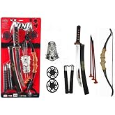 Oyuncak Ninja Ok Yay Seti, Savaş&ccedil;ı Ninja Seti, Oklu Ninja Kılı&ccedil; Seti, 10 Par&ccedil;a