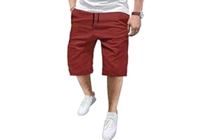 TARAINYA Short Homme Coton éTé Taille Elastique avec Poches Short Chino Homme Regular Fit