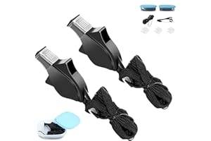 ‎MHWAN MHwan trillerpfeife, 2 Stück lebensmittelechter Kunststoff Trillerpfeife laut Notfall, Hochfrequenz Delfin Trillerpfeife Sportunterricht mit Lanyard Handschlaufe Mundschutz und Aufbewahrungsbox