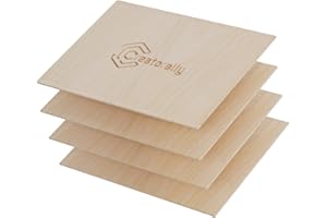 Creatorally Madera Contrachapada 3mm, A4 Tablero de Contrachapado para Corte Laser, 4 Piezas Contrachapados sin Terminar para Grabado Láser, CNC, Pintura Modelo Bricolaje (Roble Rojo)