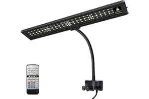 IREENUO Luz LED Acuario, Espectro Completo Clip de Iluminacion para Acuarios, Lámpara de Acuario Plantas con Control Remoto (13W)